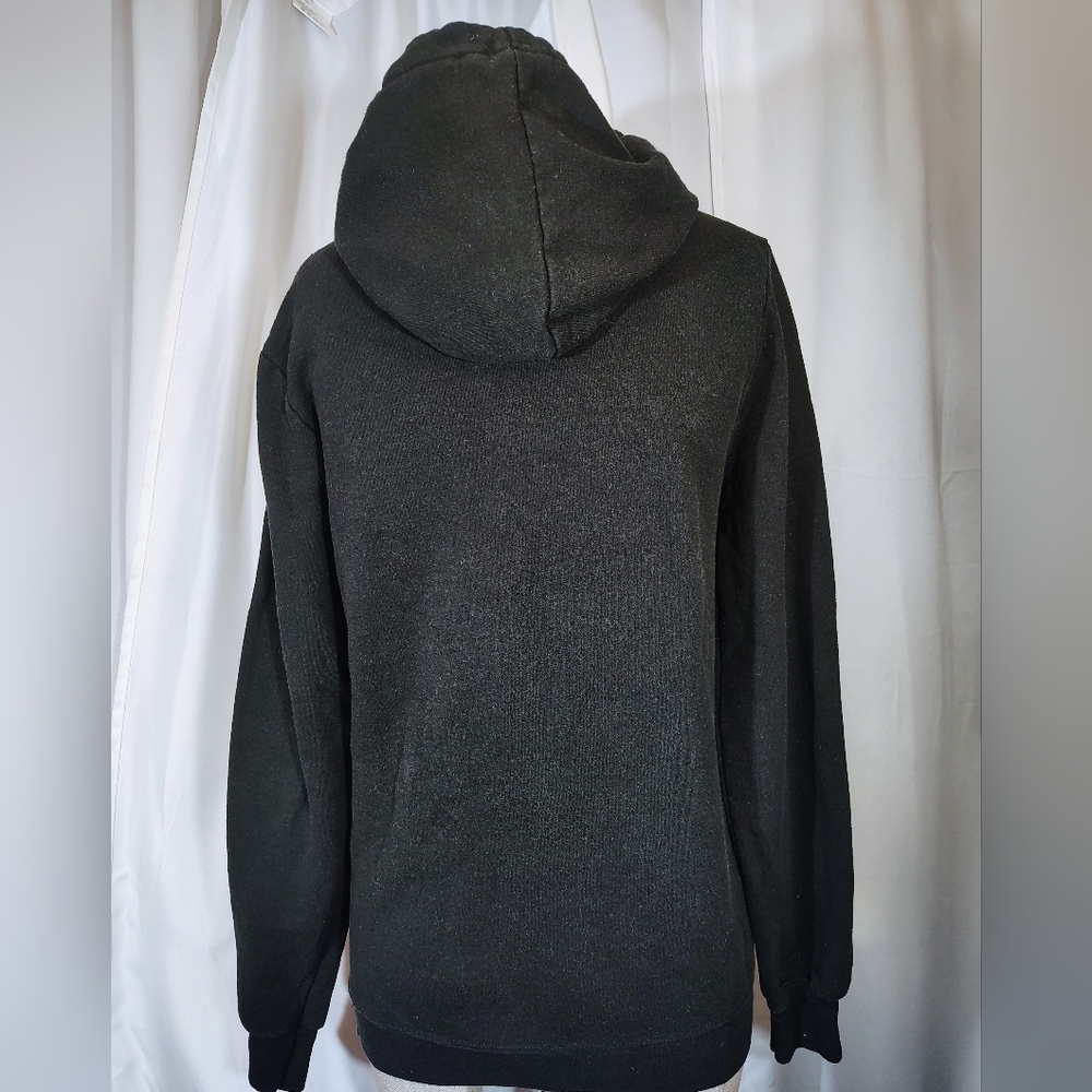 The Concert Fleece Hoodie, By Preston, Women Black, Pockets, Flames, XS - Picture 3 of 11